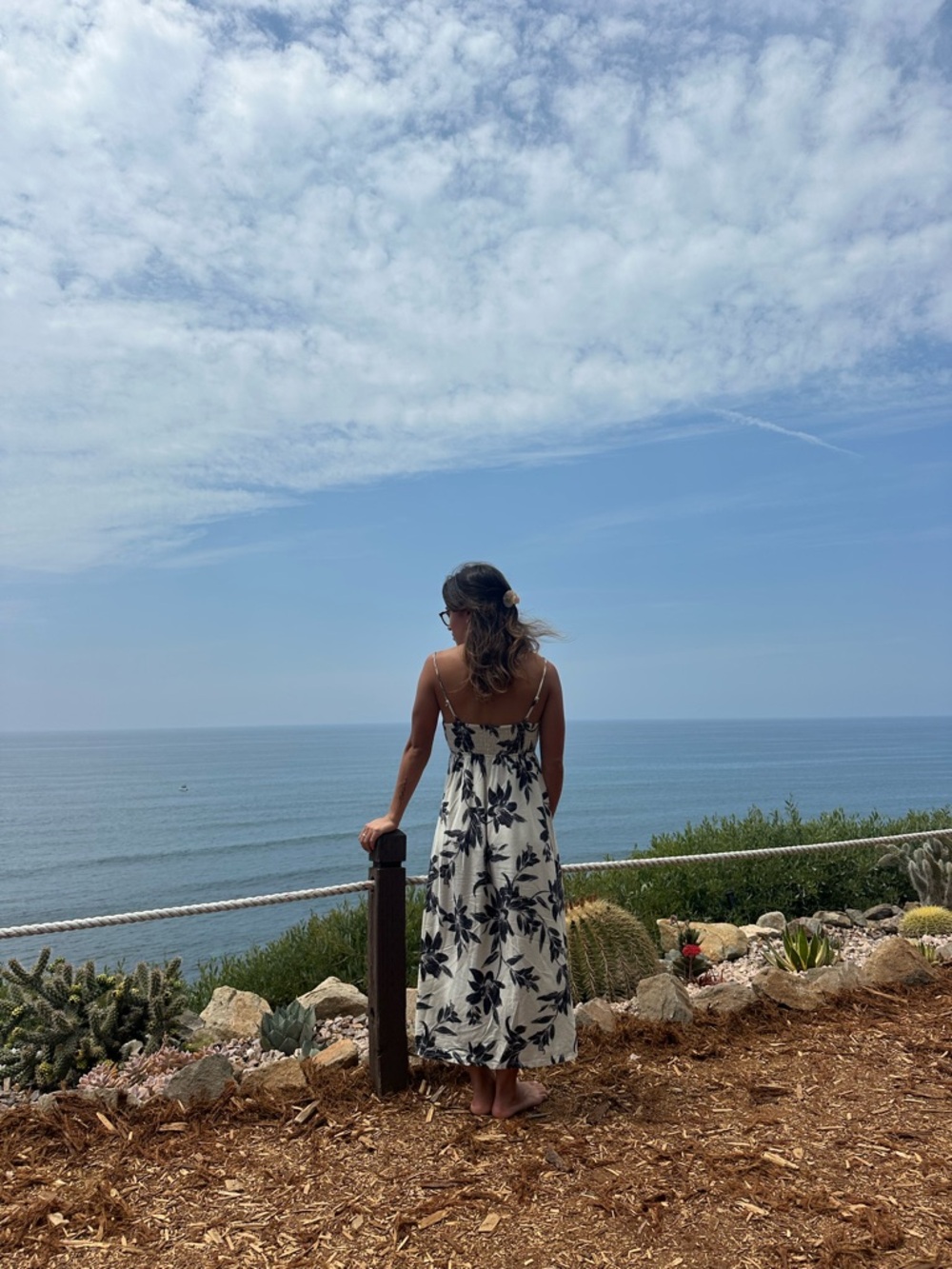 Black & White Floral Maxi Dress - Women